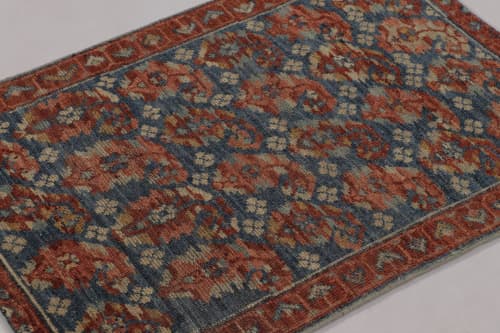Rug & Kilim’s Zeychour Rug in Deep Red and Blue Florals | Area Rug in Rugs by Rug and Kilim