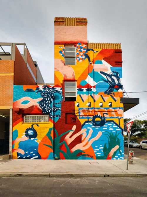 Mural (Abstract) | Street Murals by Studio Dennis | Sydney Park Hotel in Newtown. Item composed of synthetic