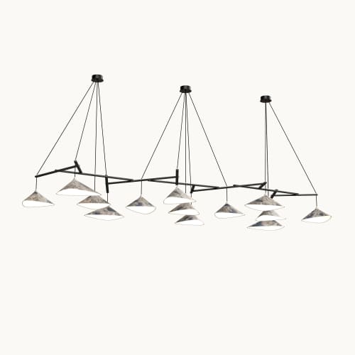 Emily Group of Thirteen Pendant Light Oxid | Pendants by MOSS Objects. Item made of oak wood with steel works with contemporary & modern style