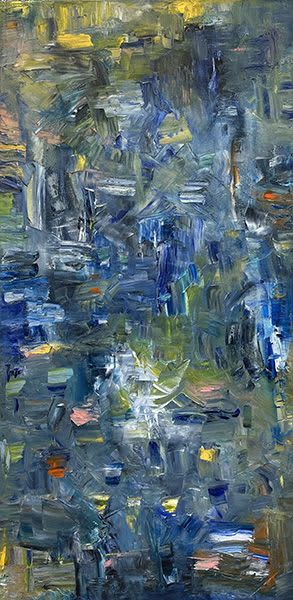 Blue Daze Original Oil Abstract | Oil And Acrylic Painting in Paintings by Strokes by Red - Red (Linda Harrison)