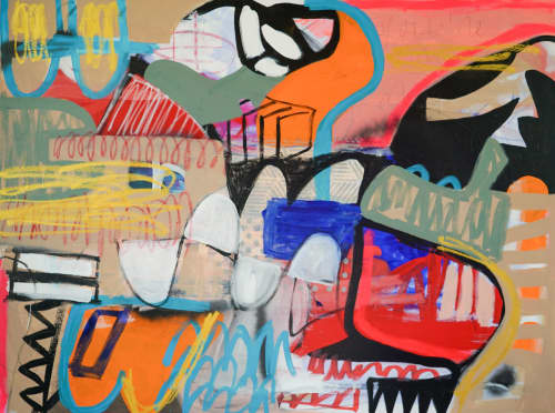 Blind Spot | Oil And Acrylic Painting in Paintings by Paula Saslow, Copper Rose Art. Item made of canvas works with contemporary & industrial style
