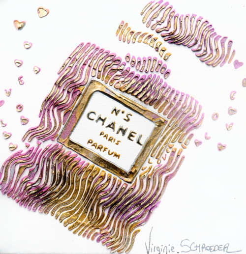 my n5 chanel for love | Oil And Acrylic Painting in Paintings by Virginie SCHROEDER. Item made of canvas & synthetic compatible with art deco style