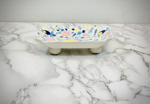 Tropical Soap / Sponge Dishe | Toiletry in Storage by Nori’s Wishes Studio. Item made of ceramic