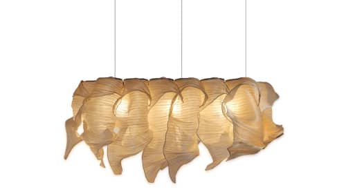 Fabric Pendant Light Nebula Grande 150cm by Studio Mirei | Chandeliers by Costantini Design. Item composed of fiber