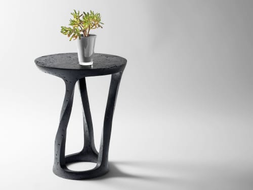 Bent - Unique Handmade Side Table | Tables by Donatas Žukauskas. Item made of concrete works with minimalism & contemporary style