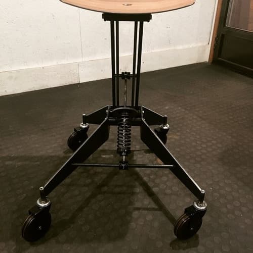 'Mechanic' stool | Chairs by Blue Barn Outdoor living. Item made of walnut with steel