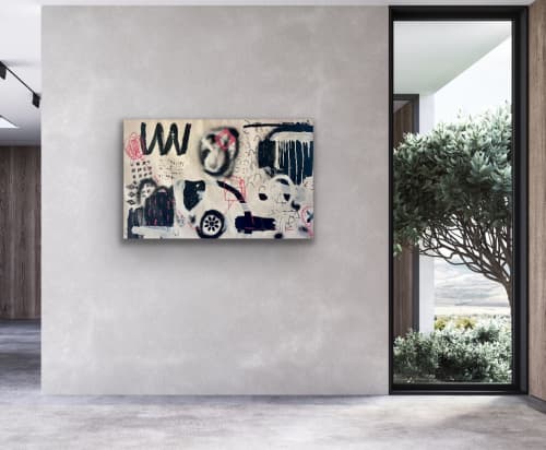 The Battles of Life | Mixed Media by Paula Saslow, Copper Rose Art. Item composed of canvas in contemporary or industrial style