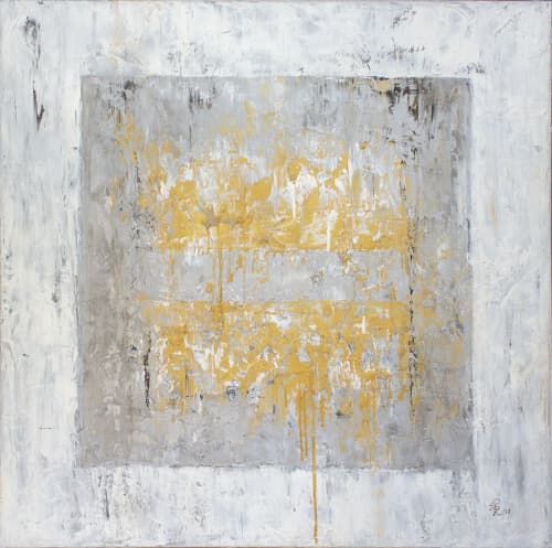 Ice Cube 4 | Oil And Acrylic Painting in Paintings by Jill Krutick. Item composed of canvas and synthetic