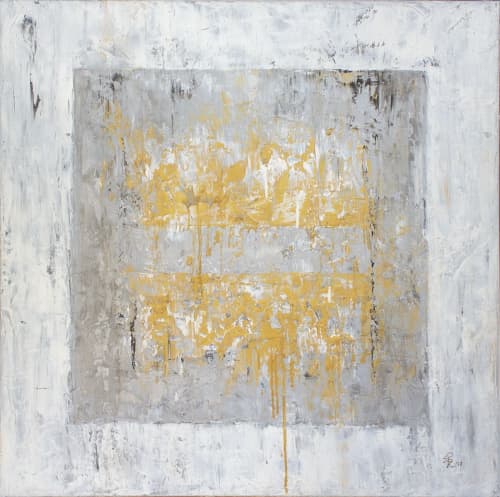 Ice Cube 4 | Oil And Acrylic Painting in Paintings by Jill Krutick. Item composed of canvas and synthetic