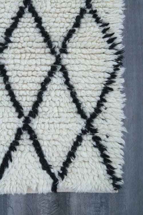 Moroccan Diamond Wool Rug 5'x8' | Area Rug in Rugs by MEEM RUGS. Item composed of wool compatible with boho and country & farmhouse style