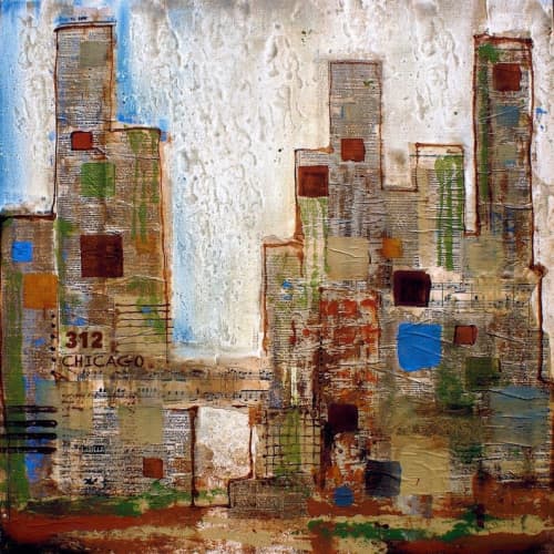 Chicago 312 | Oil And Acrylic Painting in Paintings by Irena Orlov. Item composed of canvas and synthetic
