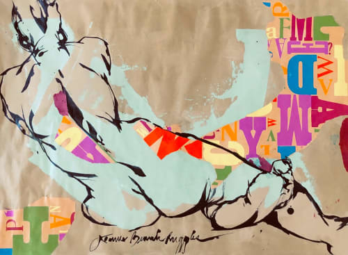 The Stuff From Which We Are Made | Mixed Media by Joanne Beaule Ruggles. Item made of paper compatible with mid century modern and contemporary style