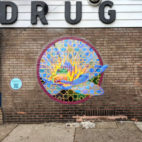 Wetlands Mural by Hagopian Arts at Davis Pharmacy, Philadelphia