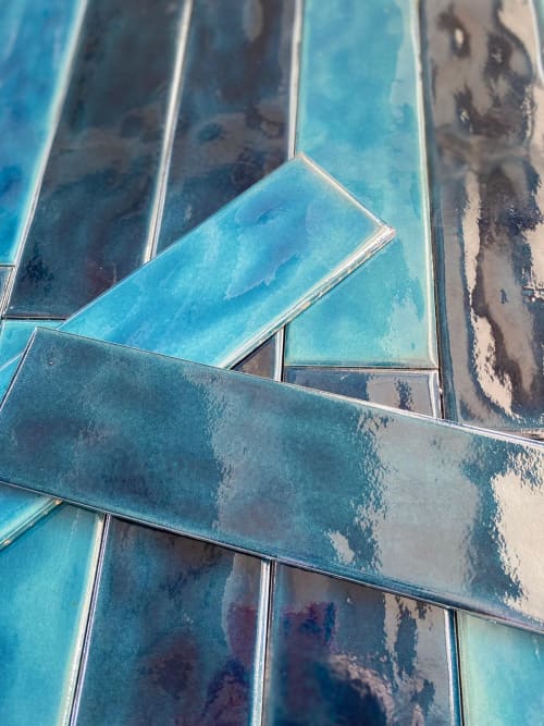 7.5x30cm Handmade Tile | Tiles by MF Art Ceramic. Item composed of cement in contemporary or eclectic & maximalism style