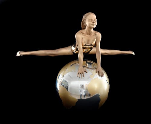 LEAP OF FAITH - Bronze sculpture | Public Sculptures by Eleanor Cardozo. Item composed of metal