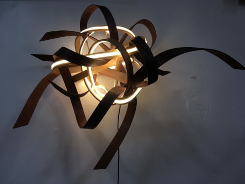 Wall light no.1 | Sconces by Art of Plants and Elliptic Designs. Item composed of walnut