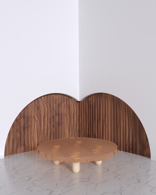 DEEP ORANGE EPOXY WITH SOLID MAPLE LEGS COFFEE TABLE NAMI | Tables by HACHI COLLECTIONS. Item composed of wood