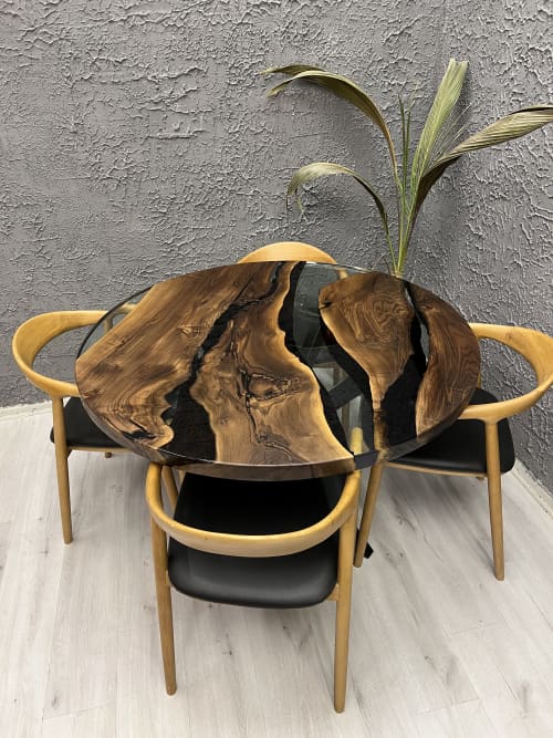 Epoxy Round Table, Clear Epoxy Resin Table, Walnut Table | Coffee Table in Tables by Brave Wood