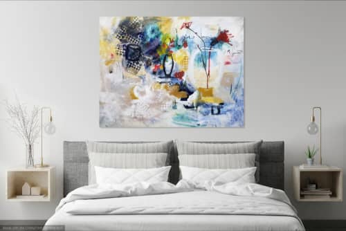 3 Cups and a Vase | Mixed Media by Marie Manon Art | Private Residence in Calgary. Item made of synthetic