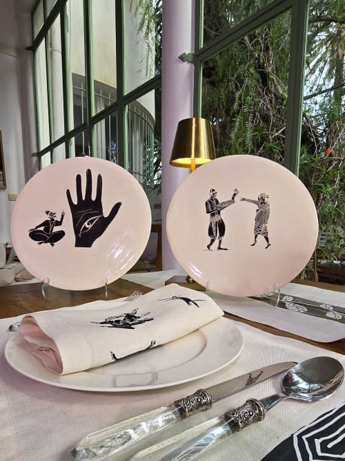 Decorative Plate MEDINA | Decorative Objects by LA FIBRE ARTISANALE. Item compatible with contemporary and eclectic & maximalism style