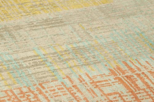 Rug & Kilim’s Abstract Rug with Polychromatic Striae | Area Rug in Rugs by Rug and Kilim. Item composed of wool