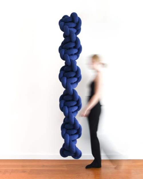 KNITKNOT - dna #1 | Wall Sculpture in Wall Hangings by Tamar Samplonius. Item composed of wool and fiber in contemporary or eclectic & maximalism style
