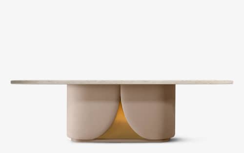 Papillonne Table | Dining Table in Tables by LAGU. Item composed of fabric & brass