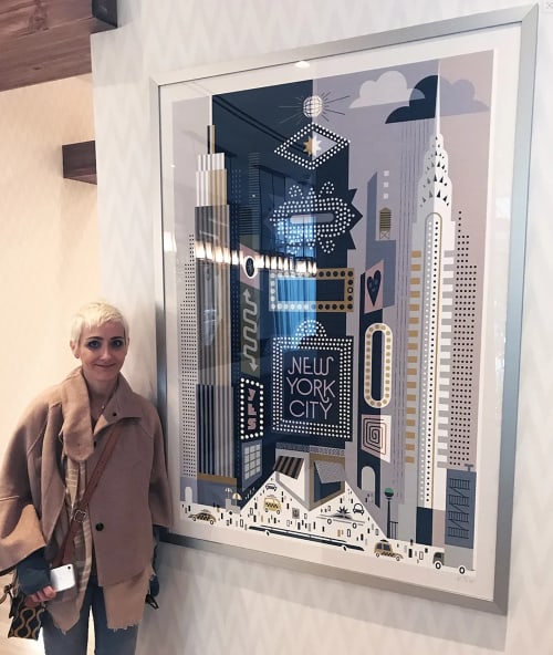 Times Square — Hotel Lobby Installation | Prints by Kirsten Ulve | INNSiDE by Meliá New York NOMAD in New York. Item made of canvas & paper compatible with mid century modern and contemporary style