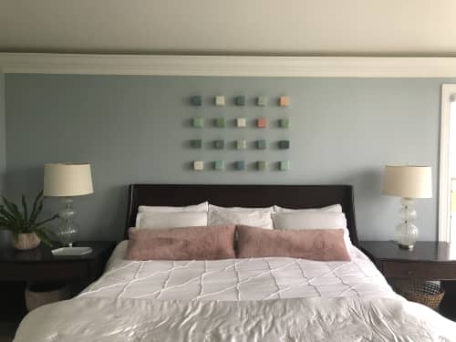 Color Blocks - Set of 20 | Wall Sculpture in Wall Hangings by Lauren Herzak-Bauman. Item composed of ceramic