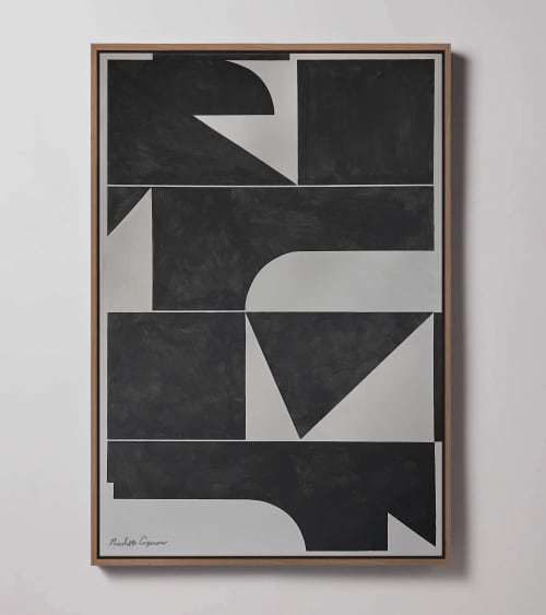 "VectorPoint No. 2" I Geometric Framed Giclée Print | Prints in Paintings by ART + ALCHEMY By Nicolette Atelier. Item made of wood with canvas works with minimalism & japandi style