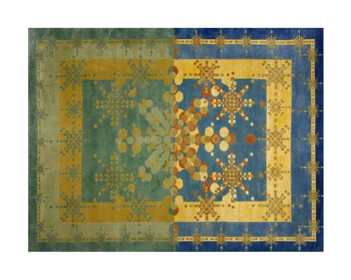 Jorge "El Cejas" Cejudo "Paisaje en mi dentro y fuera" - Dichotomy in color and geometry | Area Rug in Rugs by Odabashian (official) | Museo Franz Mayer in Ciudad de México. Item made of wool & fiber