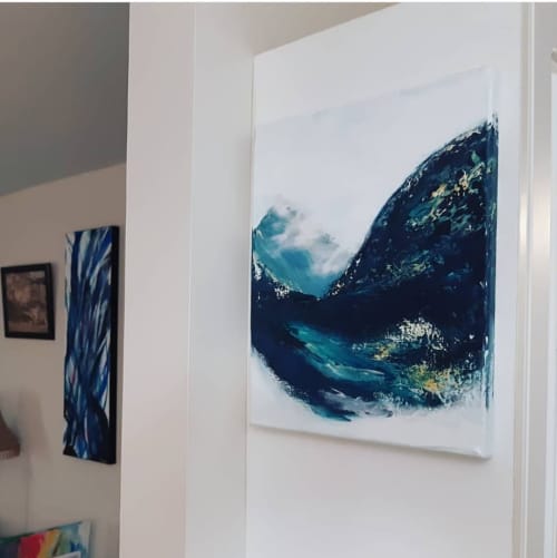 Misty Mountain X | Oil And Acrylic Painting in Paintings by Melissa Critchlow. Item composed of canvas and synthetic