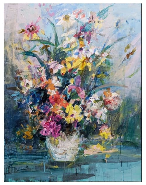 Midnight Poetry | Mixed Media in Paintings by Teresa Cline Fine Art