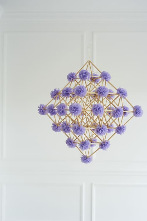 Geometric Paper Chandelier / Mobile "HARMONY" | Sculptures by Paula Hartmann. Item composed of paper and fiber