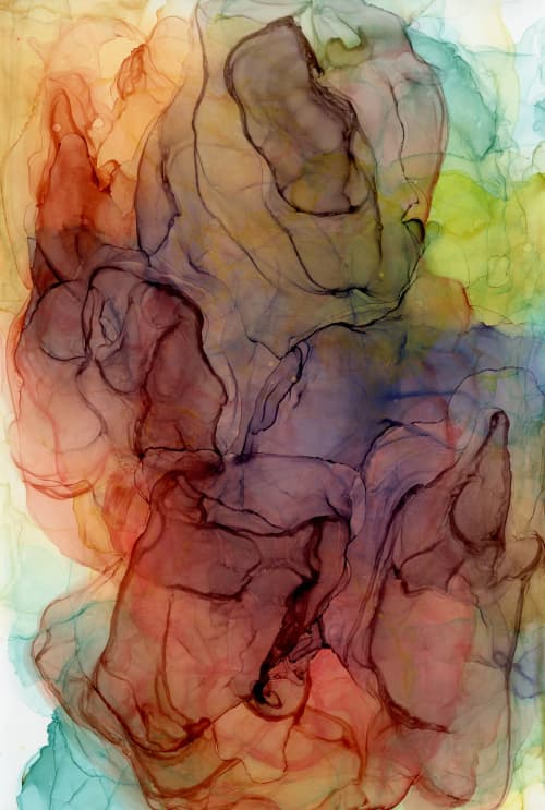 find flow in the unfolding | Watercolor Painting in Paintings by Megan Spindler. Item made of paper