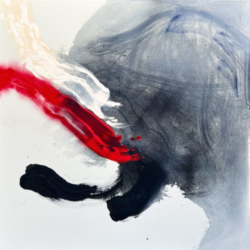Self Portrait | Oil And Acrylic Painting in Paintings by Beth Winterburn. Item made of synthetic