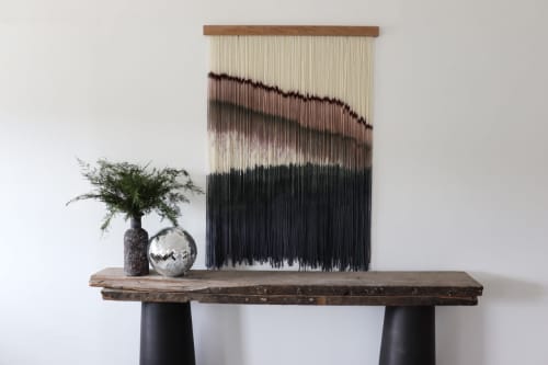 Tapestry Artwork | Macrame Wall Hanging in Wall Hangings by CER Dye Design. Item composed of wool in boho or mid century modern style