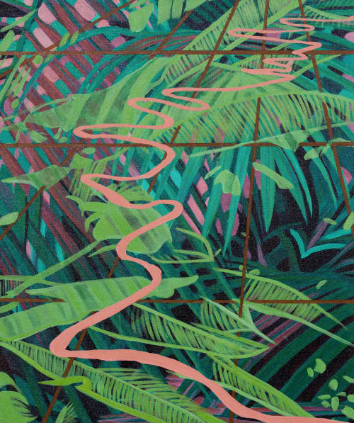Tropical | Oil And Acrylic Painting in Paintings by Anne Blenker. Item made of canvas with synthetic
