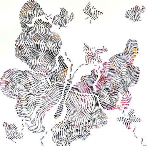 THE BUTTERFLY EXPLOSION | Oil And Acrylic Painting in Paintings by Virginie SCHROEDER | Nashville, TN in Nashville. Item composed of canvas