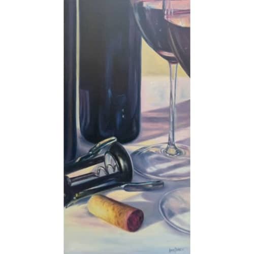 'Corkscrew II' Original Oil Painting | Oil And Acrylic Painting in Paintings by Jenny Stewart's Fine Art. Item made of canvas compatible with mid century modern and contemporary style
