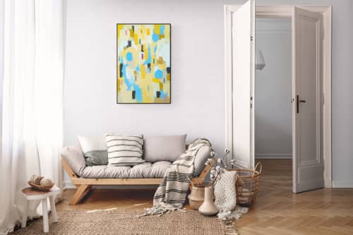 Resolve #5 — Geometric Color-Block Abstract Oil on Canvas | Oil And Acrylic Painting in Paintings by Vincent Salvati – Contemporary Abstract Painter | NJ`. Item made of canvas works with minimalism & contemporary style