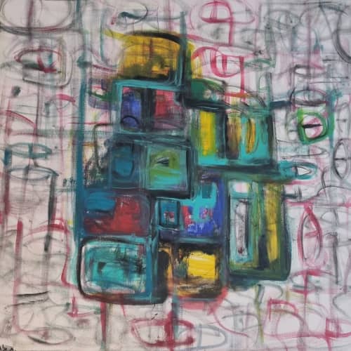 "Into" | Oil And Acrylic Painting in Paintings by Shirly Maimom Art. Item composed of canvas and synthetic