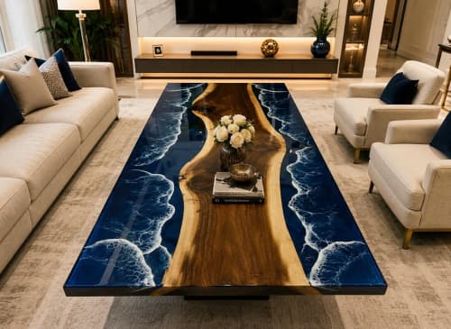 epoxy table | Dining Table in Tables by Innovative Home Decors. Item made of wood compatible with country & farmhouse and art deco style