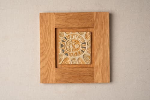 Sun Ceramic Wall Art | Wall Sculpture in Wall Hangings by Clare and Romy Studio. Item made of ceramic works with boho & mid century modern style