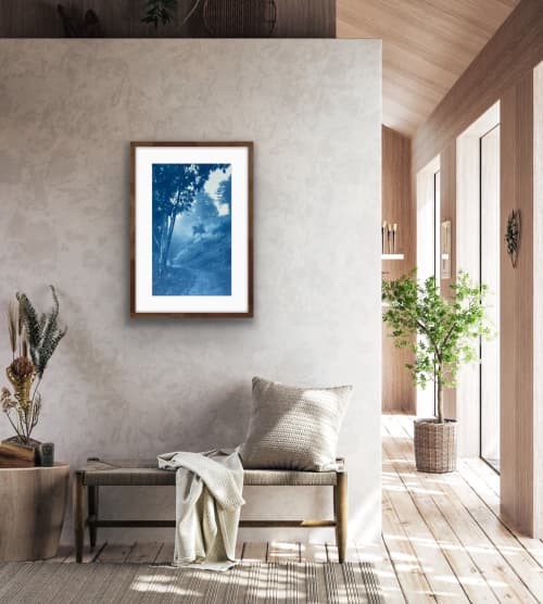 Winding Path (24 x 14 inch hand-printed cyanotype) | Photography by Christine So. Item made of paper works with coastal & traditional style