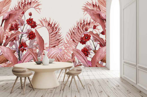 Pink Tropic | Wallpaper in Wall Treatments by Cara Saven Wall Design. Item made of fabric with paper