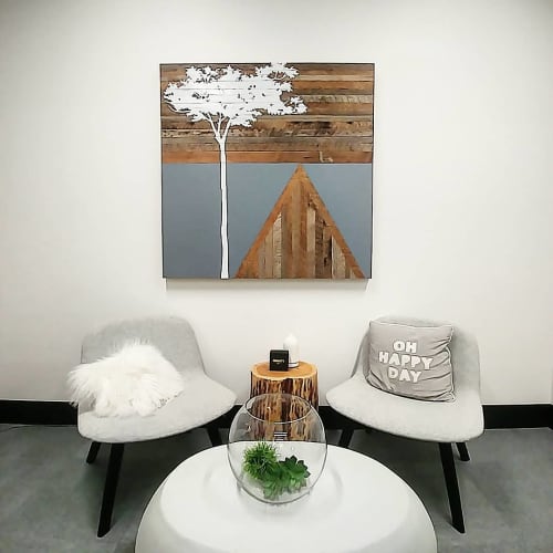 Acacia Painting | Mixed Media by Christopher Original | Nike World Headquarters in Beaverton. Item made of wood with synthetic