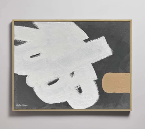 "Alchemy No. 7" I Modern Minimalist Framed Giclée Prints | Paintings by ART + ALCHEMY By Nicolette Atelier. Item composed of wood & canvas compatible with minimalism and japandi style