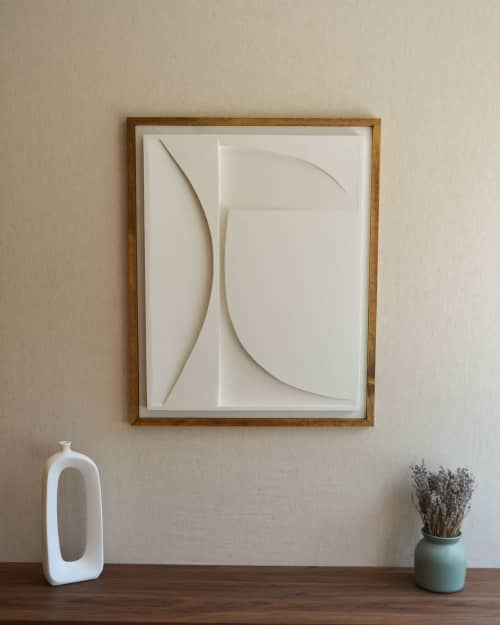 No. 122 Japandi Plaster Wall Relief - Scandinavian Decor | Wall Sculpture in Wall Hangings by Joseph A