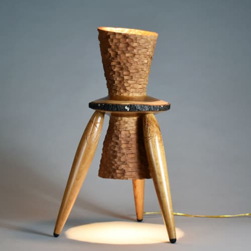 "Golden Hour" Floor or Table Lamp | Lamps by Phil Woodward Art. Item composed of wood